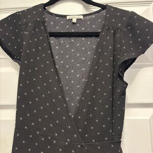 90’s Charlotte Russe Black Wrap Dress with White Starburst Pattern